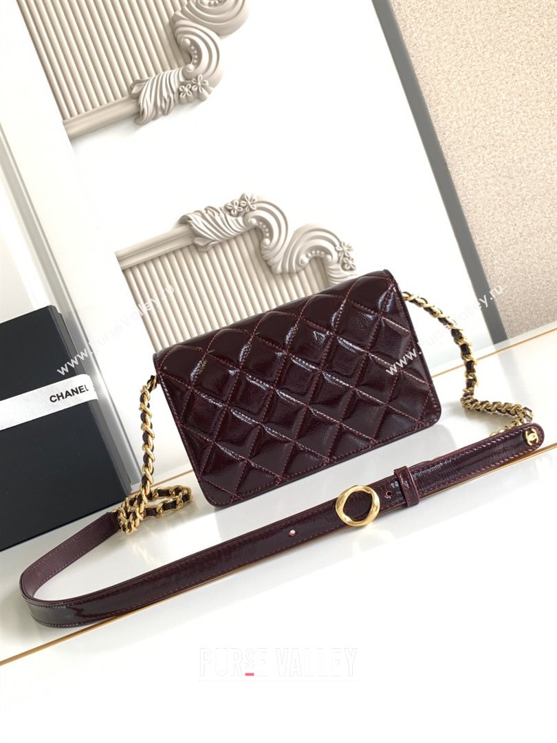 Chanel Patent Lambskin Mini Flap Bag AS5618 Dark Brown 2025 (yezi-250812004)