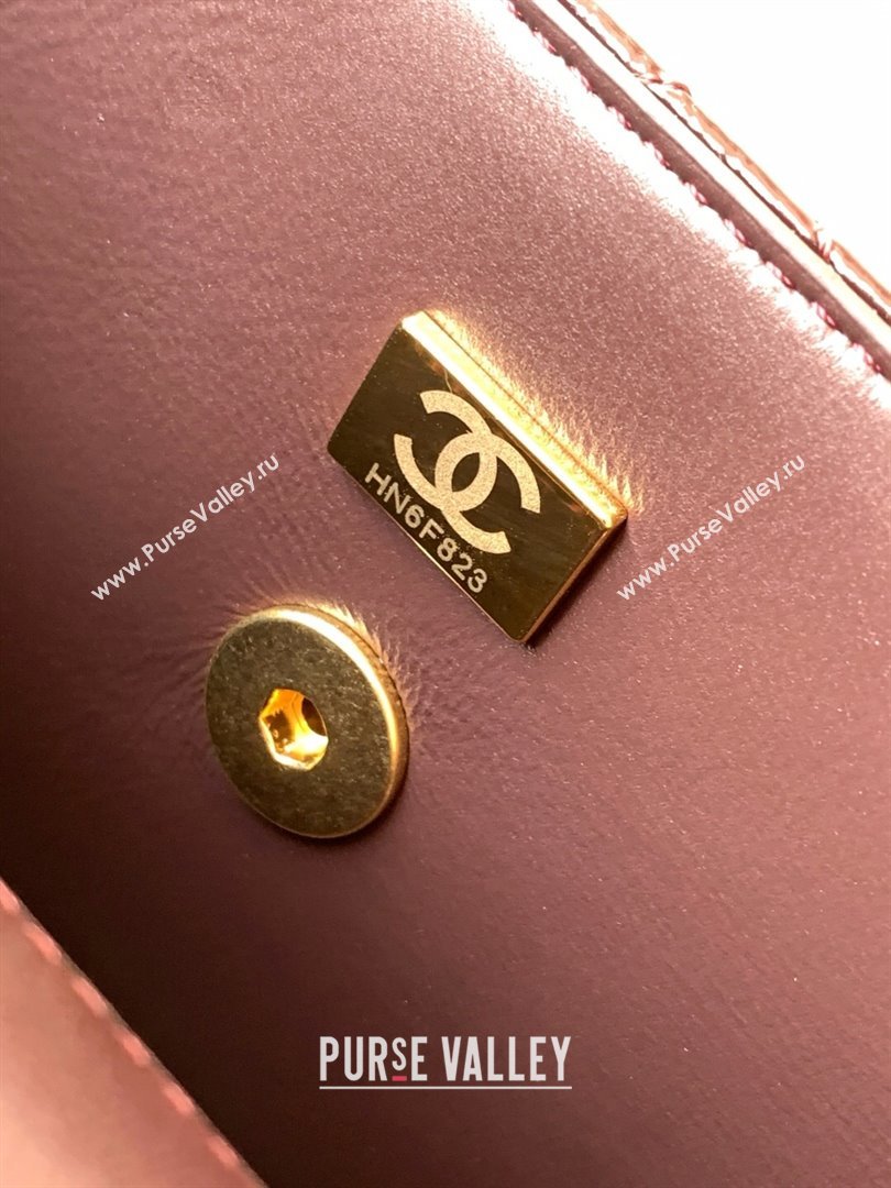 Chanel Patent Lambskin Large Flap Bag AS5642 Dark Brown 2025 (yezi-250812008)