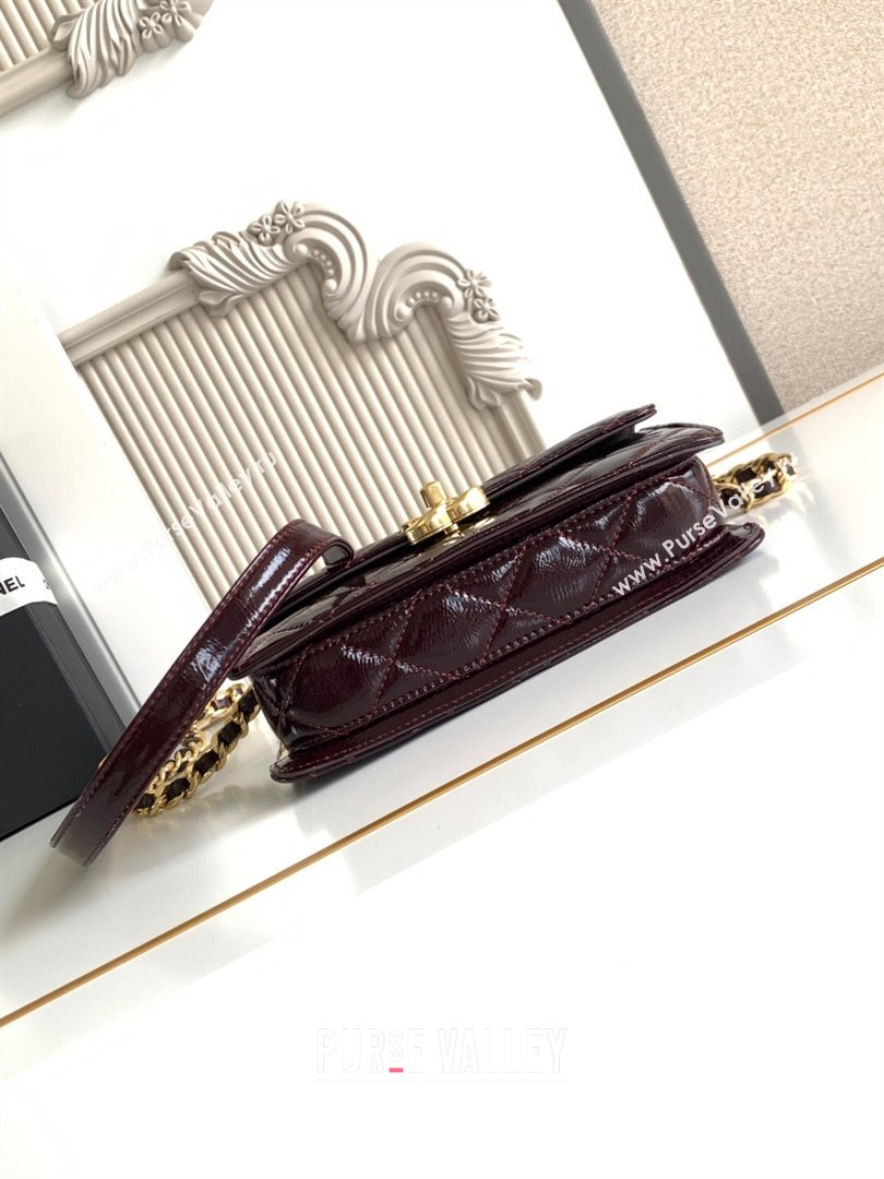 Chanel Patent Lambskin Mini Flap Bag AS5618 Dark Brown 2025 (yezi-250812004)