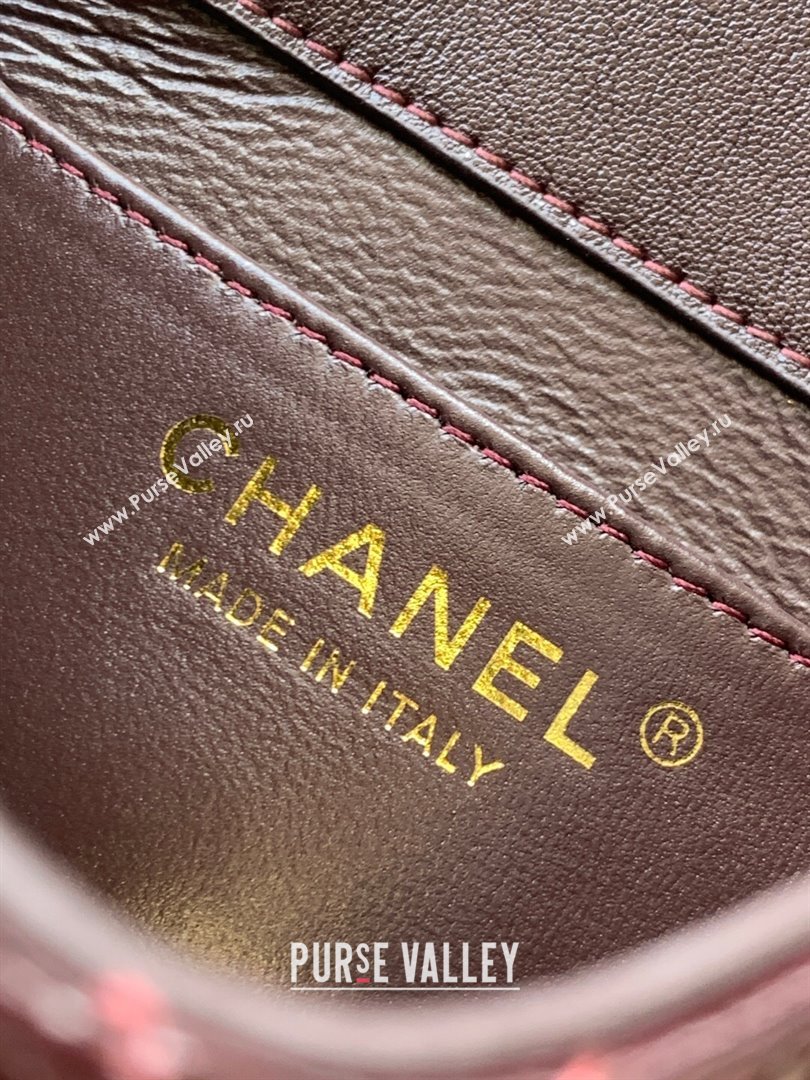 Chanel Patent Lambskin Mini Flap Bag AS5618 Dark Brown 2025 (yezi-250812004)