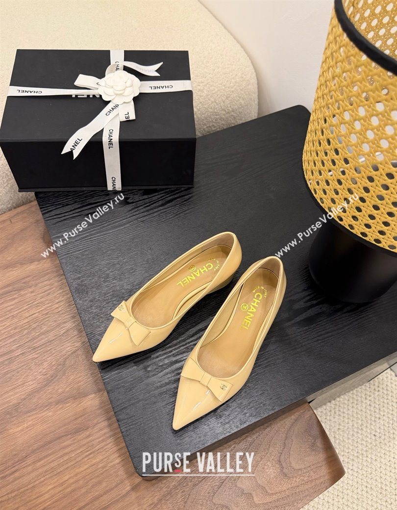 Chanel Crumpled Patent Calfskin Slingbacks Pumps 3.5cm Beige 2025 G46549 (MD-250901178)