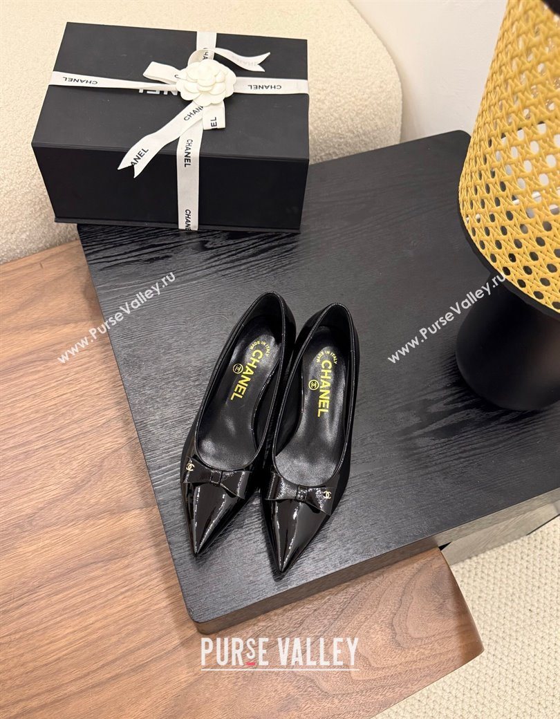 Chanel Crumpled Patent Calfskin Slingbacks Pumps 3.5cm Black 2025 G46549 (MD-250901179)