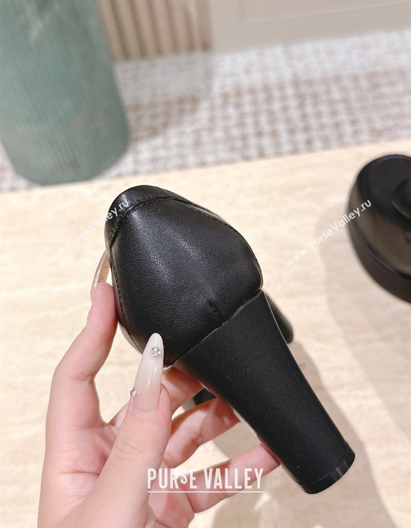 Chanel Lambskin Platform Pumps 9cm with CC Foldover Black 2025 G46692 (syt-250902029)