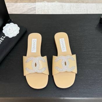 Chanel Calfskin Leather Flat Slides Sandal Beige 2025 CH090102 (MD-250901031)