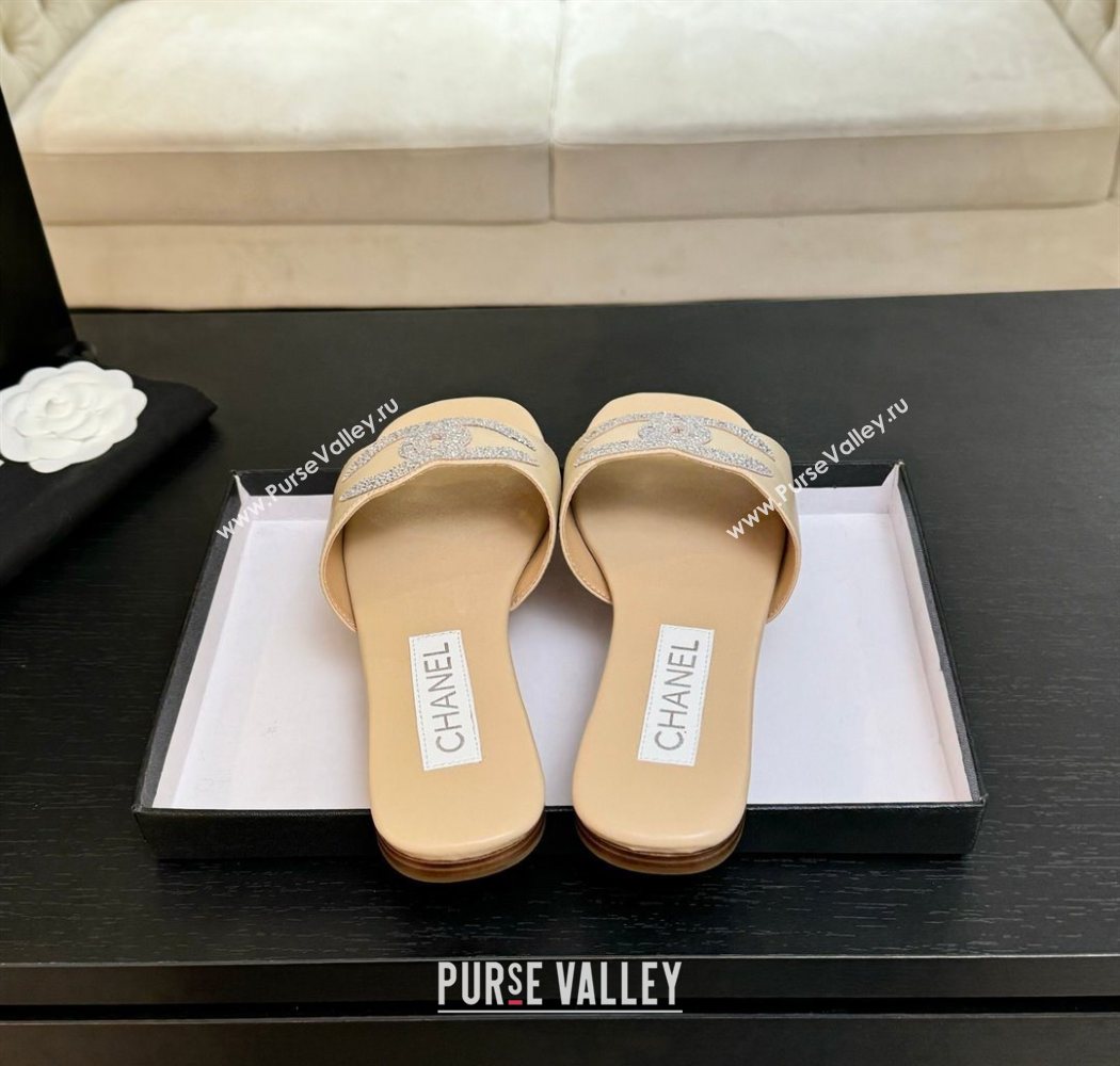 Chanel Calfskin Leather Flat Slides Sandal Beige 2025 CH090102 (MD-250901031)