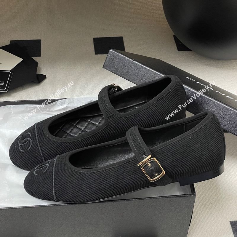 Chanel Fabric Mary Janes Flats Ballet G45503 Black 2025 (MD-250901153)
