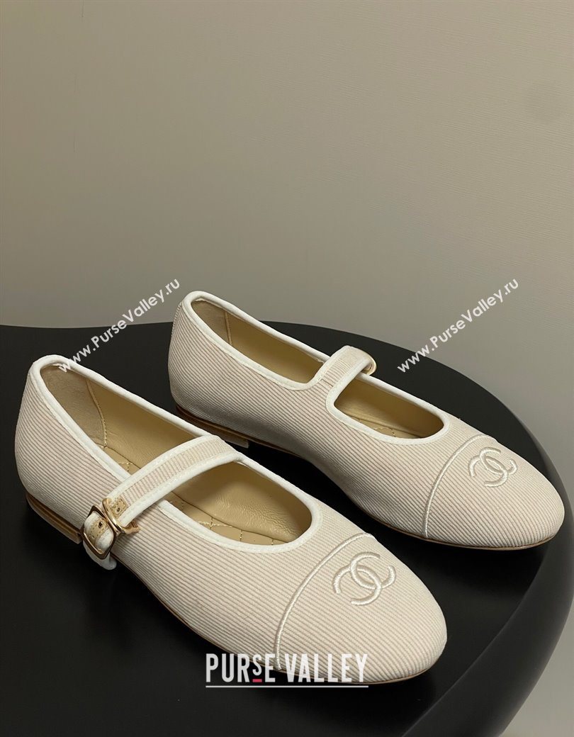 Chanel Fabric Mary Janes Flats Ballet G45503 Beige 2025 (MD-250901155)