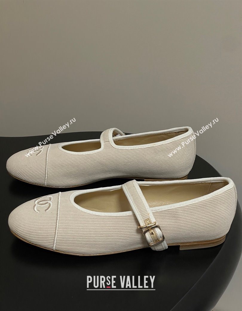Chanel Fabric Mary Janes Flats Ballet G45503 Beige 2025 (MD-250901155)