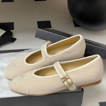 Chanel Fabric Mary Janes Flats Ballet G45503 Beige 2025 (MD-250901155)
