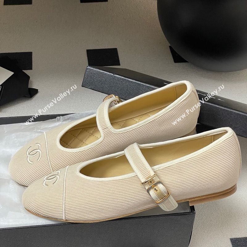 Chanel Fabric Mary Janes Flats Ballet G45503 Beige 2025 (MD-250901155)