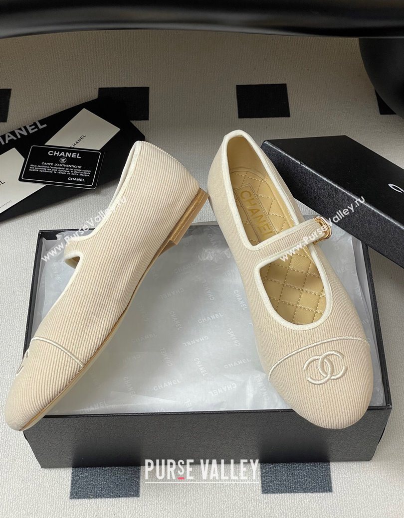 Chanel Fabric Mary Janes Flats Ballet G45503 Beige 2025 (MD-250901155)