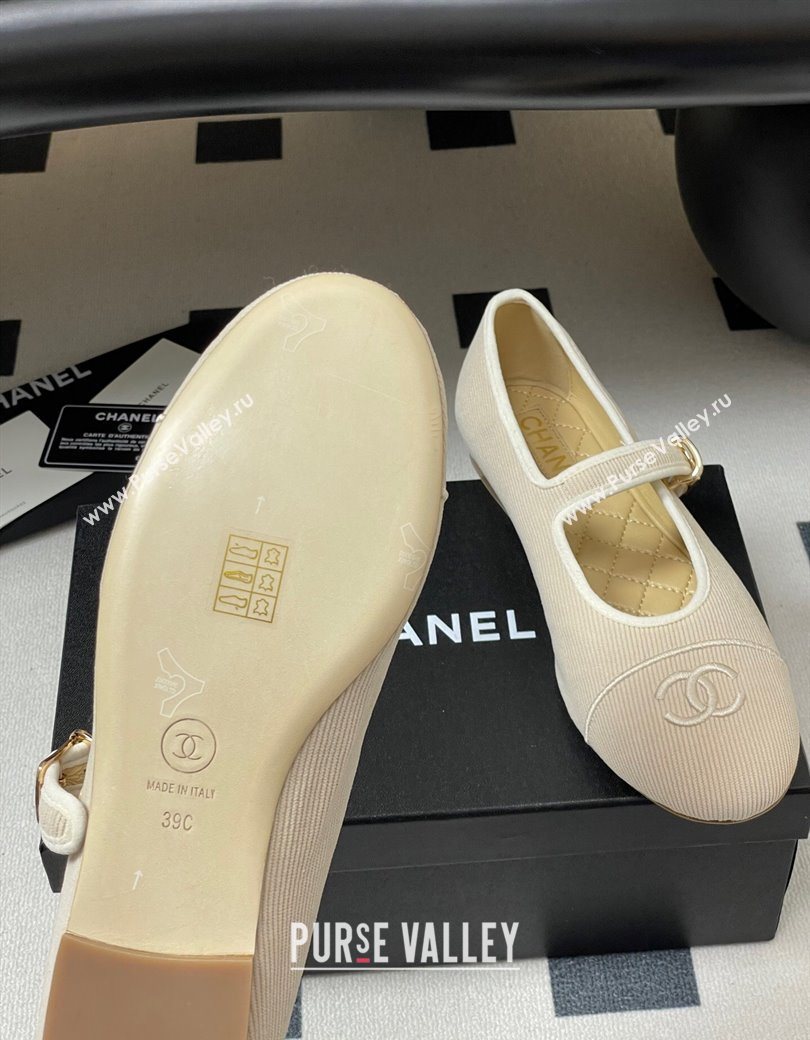 Chanel Fabric Mary Janes Flats Ballet G45503 Beige 2025 (MD-250901155)