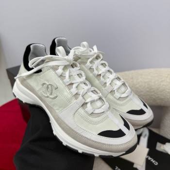 Chanel Shiny Calfskin Suede Sneakers White 2025 G46609 (SS-250901041)