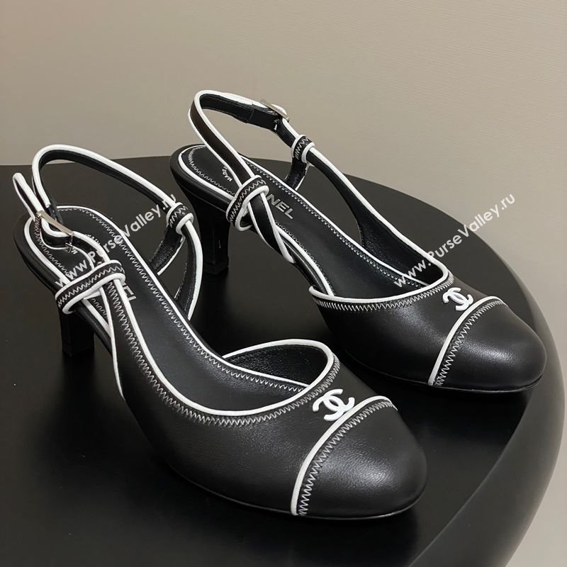 Chanel Vintage Lambskin Slingbacks Pumps 6.5cm Black 2025 CH090116 (MD-250901171)