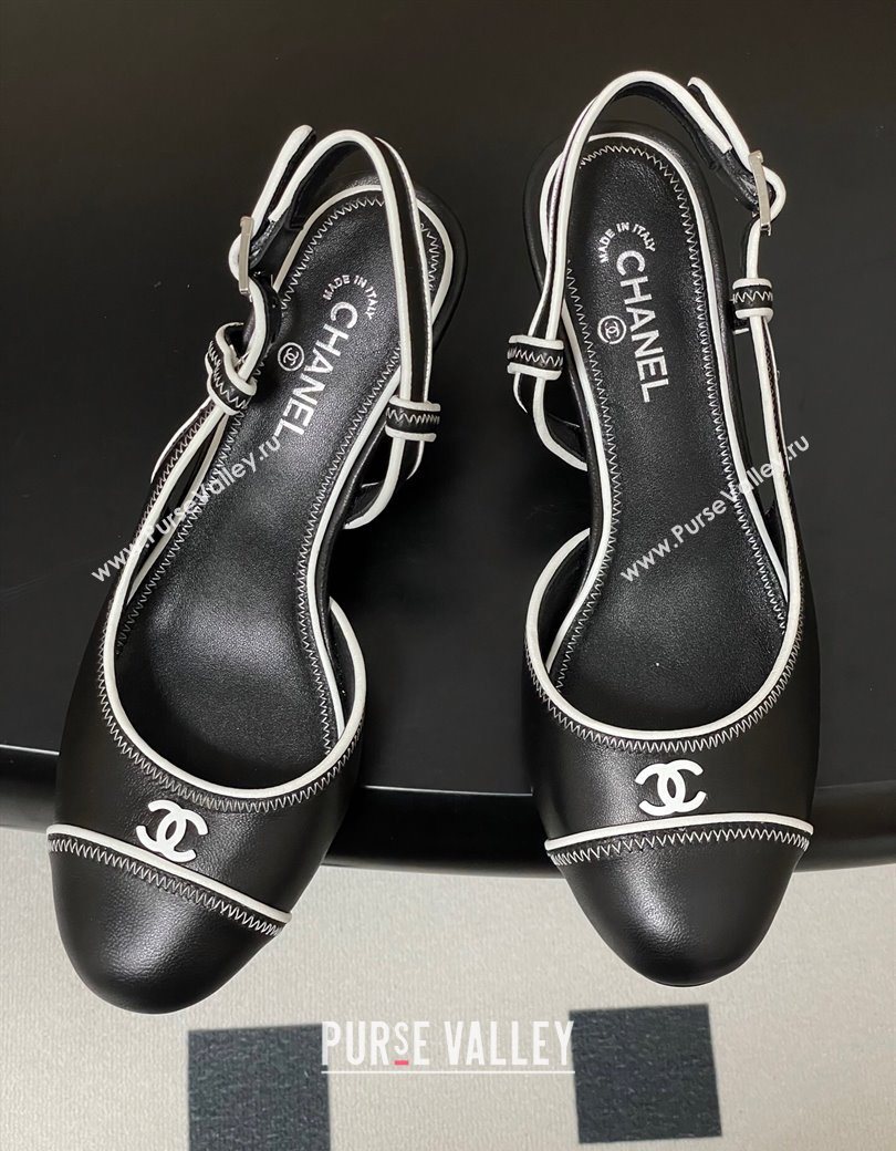 Chanel Vintage Lambskin Slingbacks Pumps 6.5cm Black 2025 CH090116 (MD-250901171)