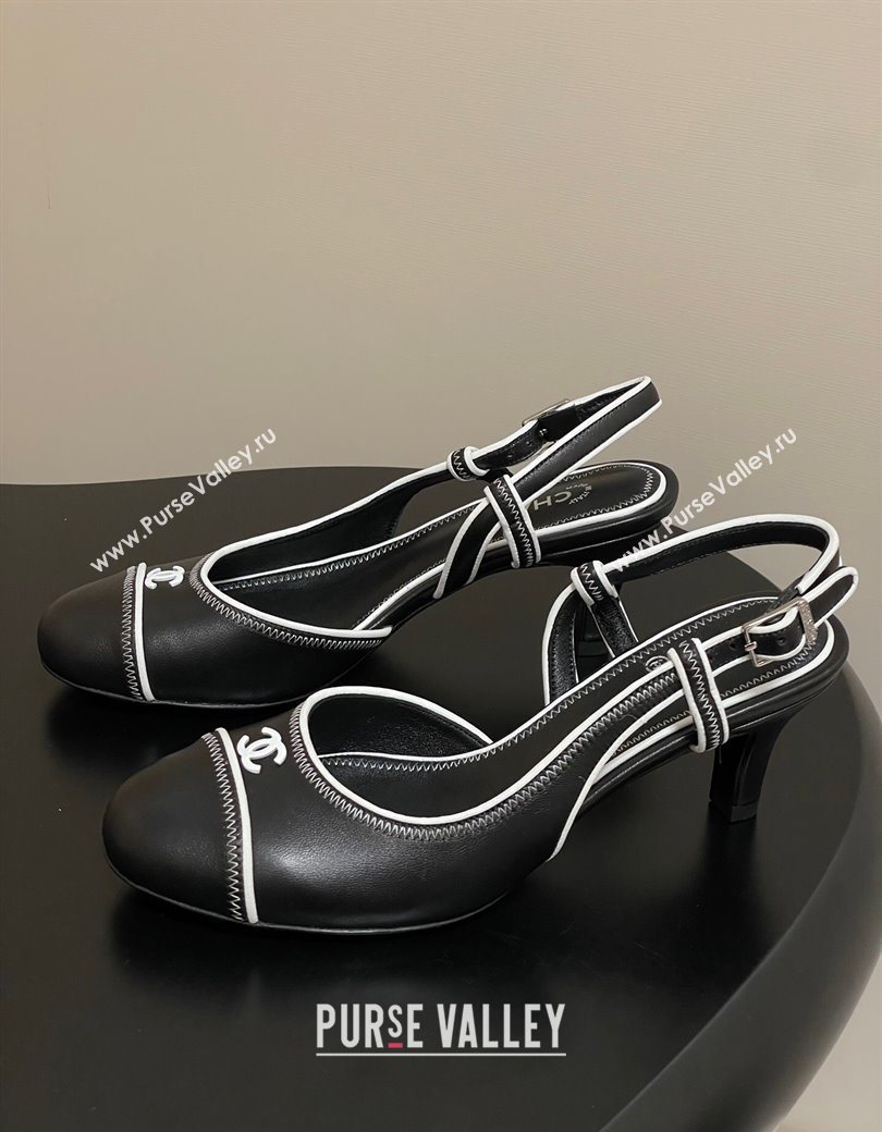 Chanel Vintage Lambskin Slingbacks Pumps 6.5cm Black 2025 CH090116 (MD-250901171)