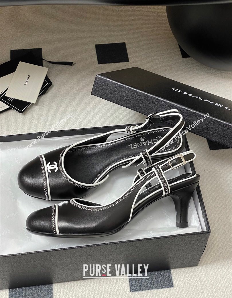 Chanel Vintage Lambskin Slingbacks Pumps 6.5cm Black 2025 CH090116 (MD-250901171)