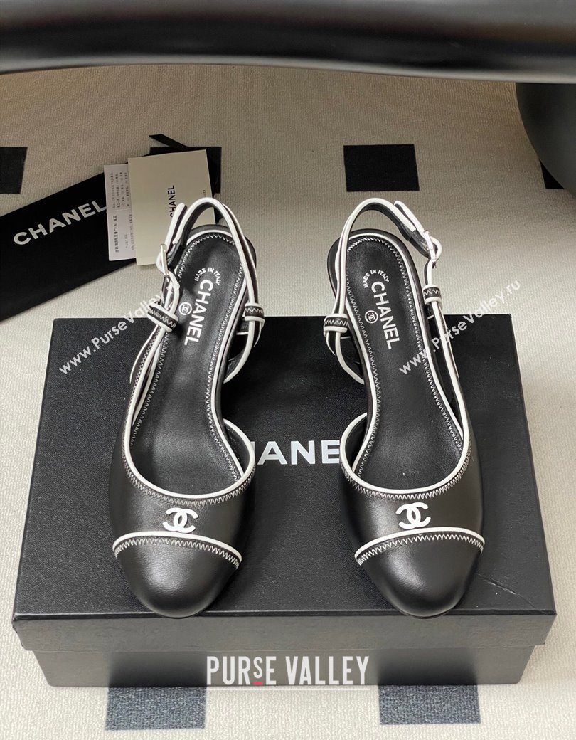 Chanel Vintage Lambskin Slingbacks Pumps 6.5cm Black 2025 CH090116 (MD-250901171)
