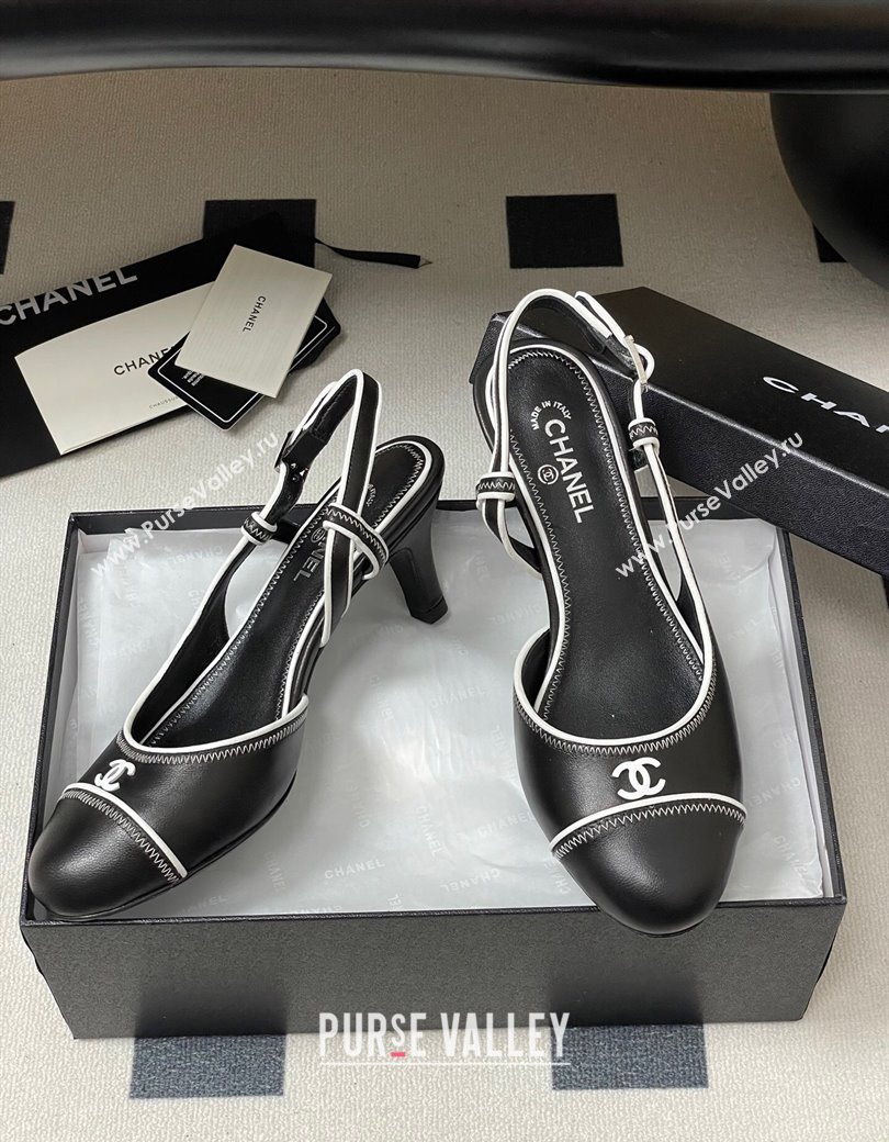 Chanel Vintage Lambskin Slingbacks Pumps 6.5cm Black 2025 CH090116 (MD-250901171)