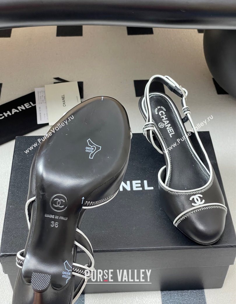 Chanel Vintage Lambskin Slingbacks Pumps 6.5cm Black 2025 CH090116 (MD-250901171)