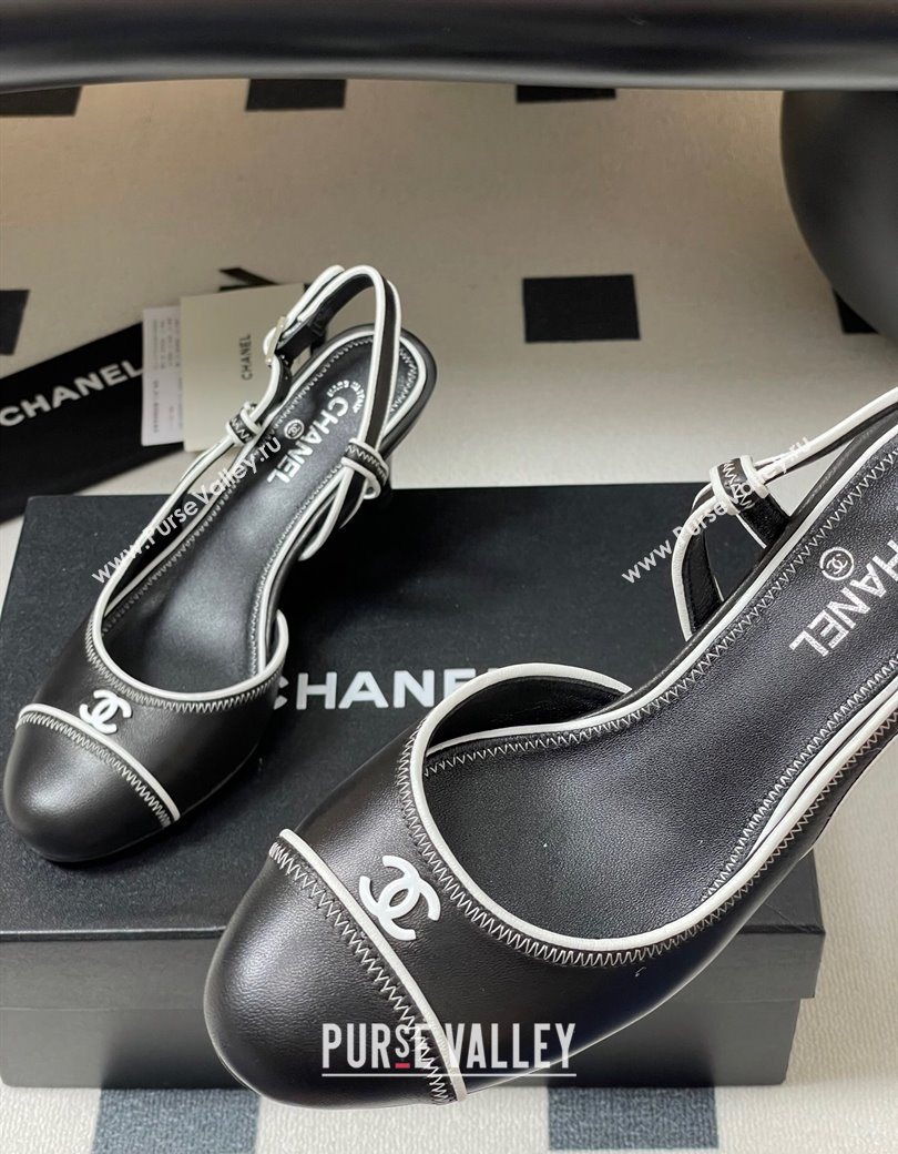 Chanel Vintage Lambskin Slingbacks Pumps 6.5cm Black 2025 CH090116 (MD-250901171)