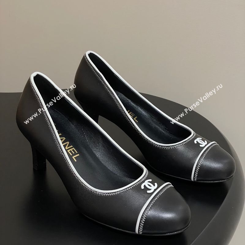 Chanel Vintage Lambskin Leather Pumps 6.5cm Black 2025 CH090116 (MD-250901174)