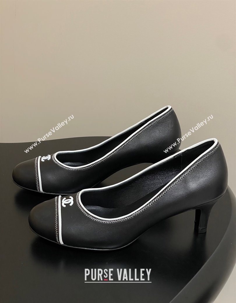 Chanel Vintage Lambskin Leather Pumps 6.5cm Black 2025 CH090116 (MD-250901174)