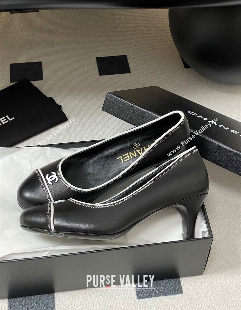 Chanel Vintage Lambskin Leather Pumps 6.5cm Black 2025 CH090116 (MD-250901174)