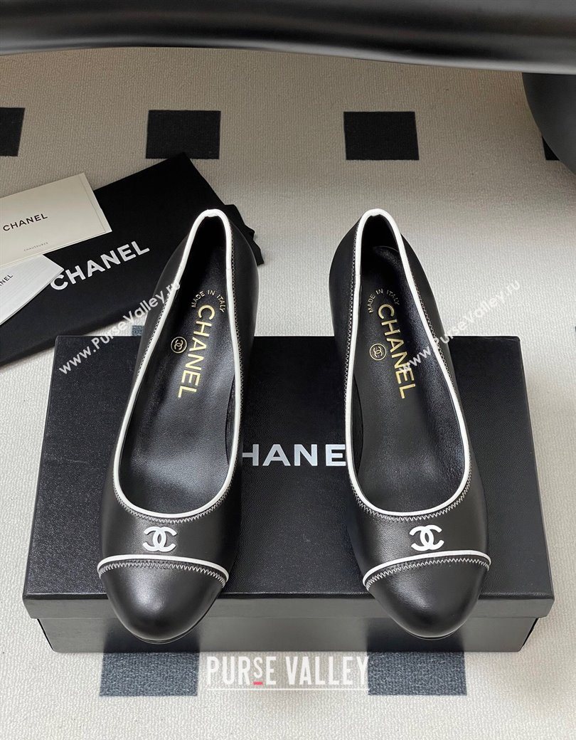 Chanel Vintage Lambskin Leather Pumps 6.5cm Black 2025 CH090116 (MD-250901174)