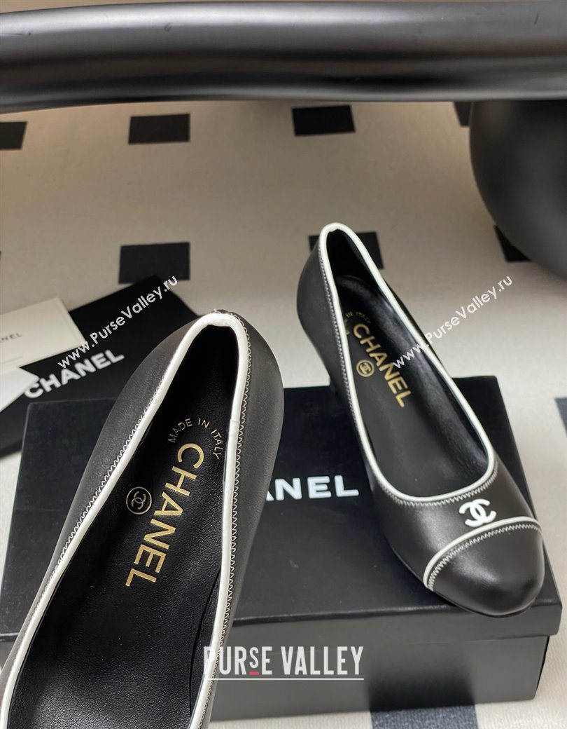 Chanel Vintage Lambskin Leather Pumps 6.5cm Black 2025 CH090116 (MD-250901174)