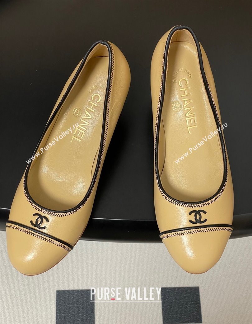 Chanel Vintage Lambskin Leather Pumps 6.5cm Beige 2025 CH090116 (MD-250901176)