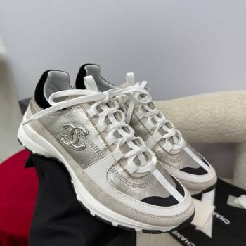 Chanel Laminated Calfskin Suede Sneakers Light Gold 2025 G46609 (SS-250901043)