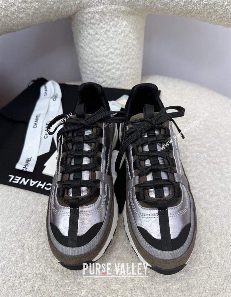 Chanel Laminated Calfskin Suede Sneakers Grey 2025 G46609 (SS-250901044)