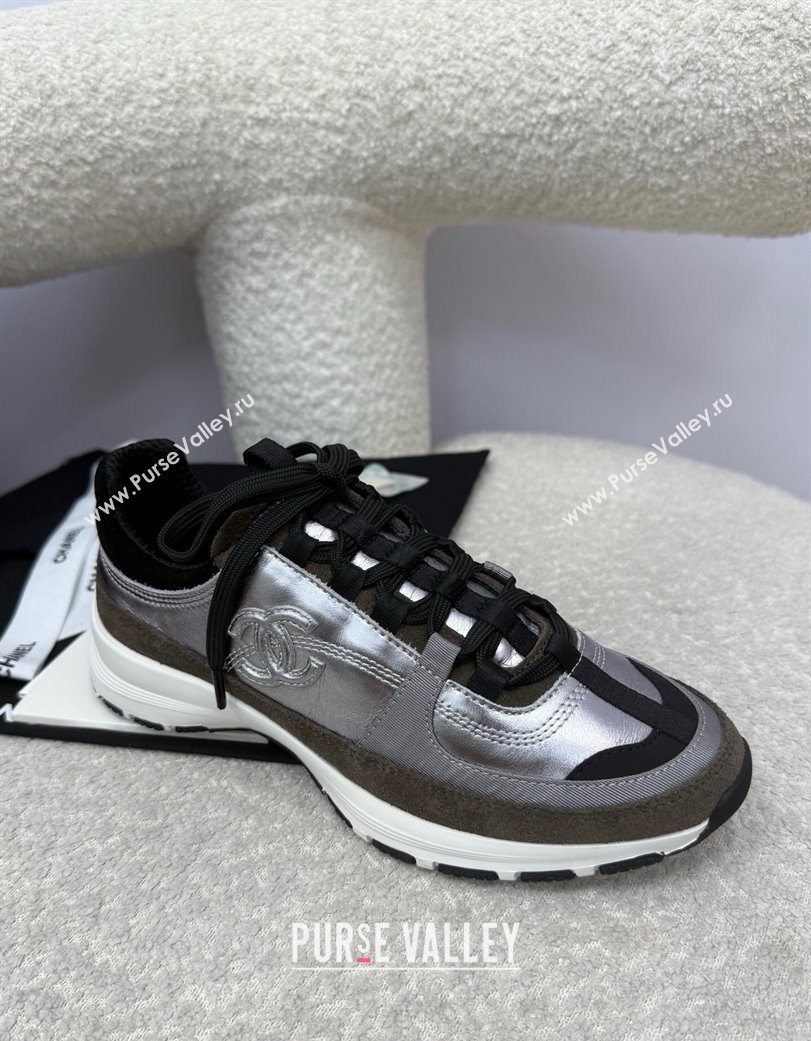 Chanel Laminated Calfskin Suede Sneakers Grey 2025 G46609 (SS-250901044)