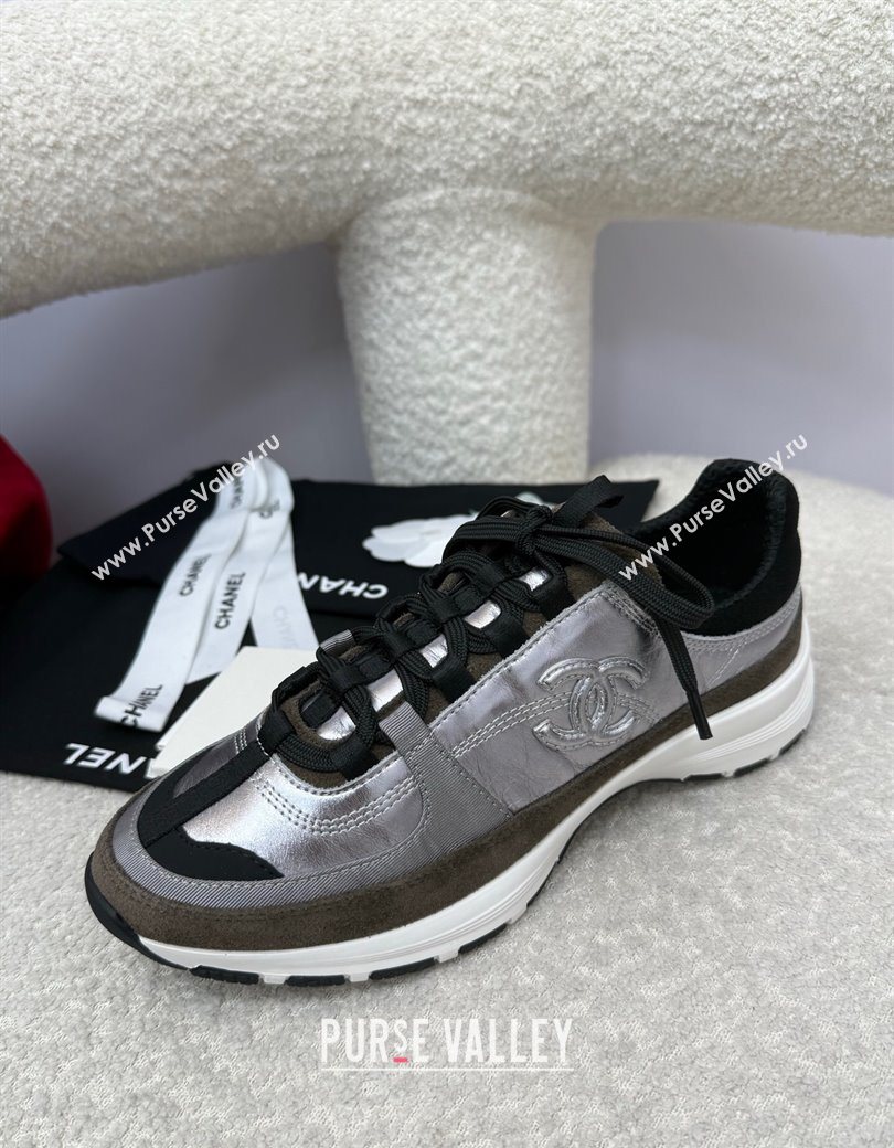 Chanel Laminated Calfskin Suede Sneakers Grey 2025 G46609 (SS-250901044)