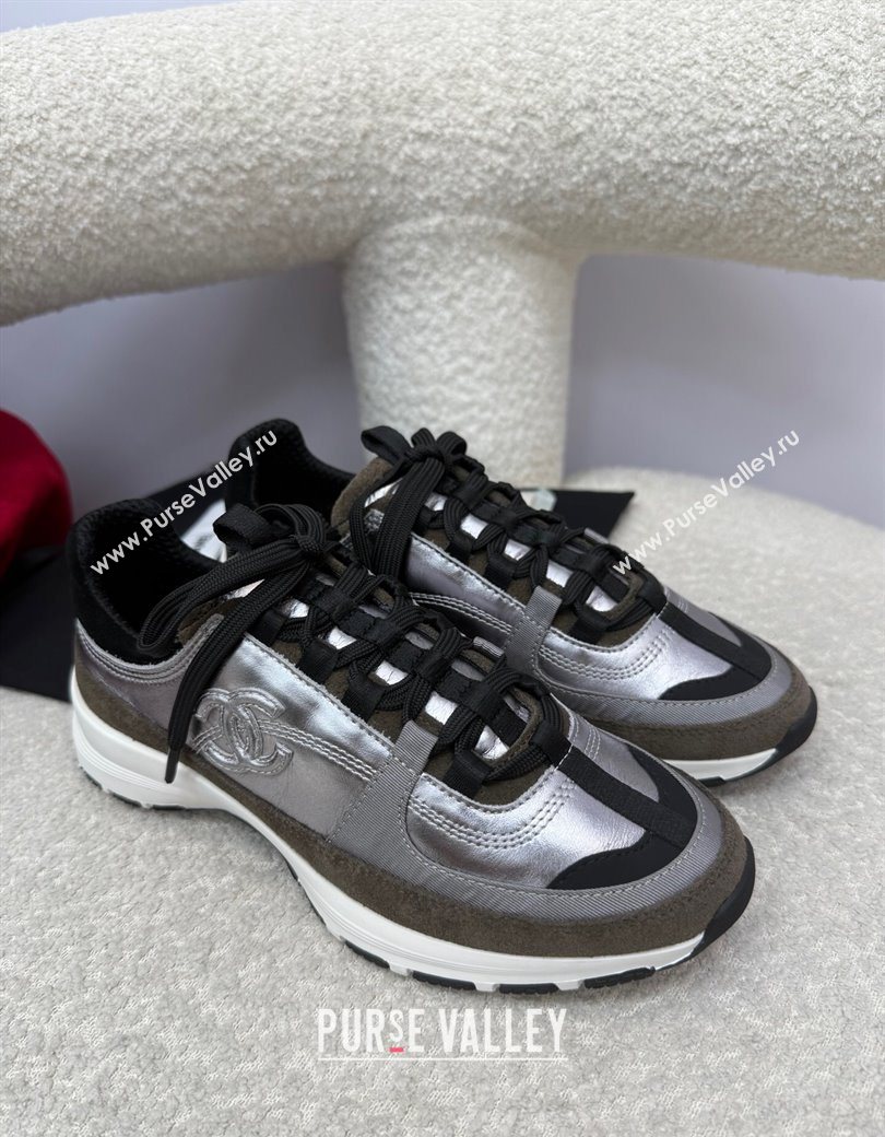 Chanel Laminated Calfskin Suede Sneakers Grey 2025 G46609 (SS-250901044)