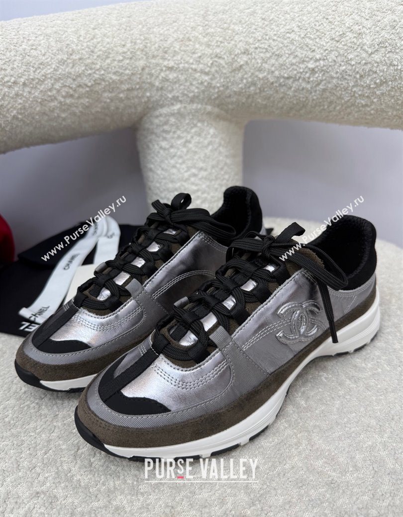 Chanel Laminated Calfskin Suede Sneakers Grey 2025 G46609 (SS-250901044)
