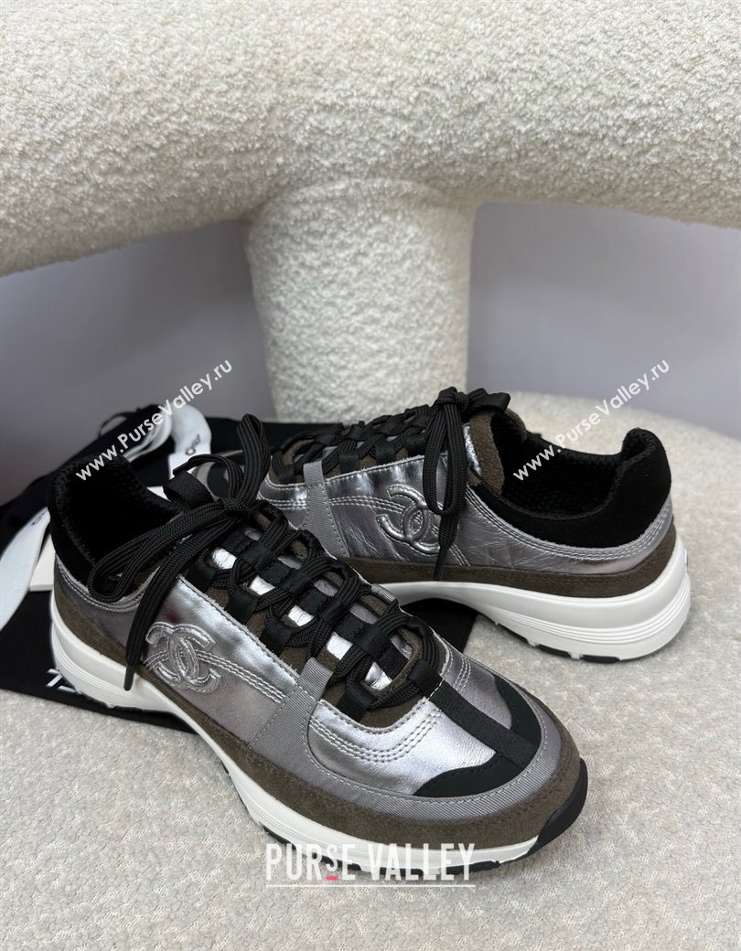 Chanel Laminated Calfskin Suede Sneakers Grey 2025 G46609 (SS-250901044)