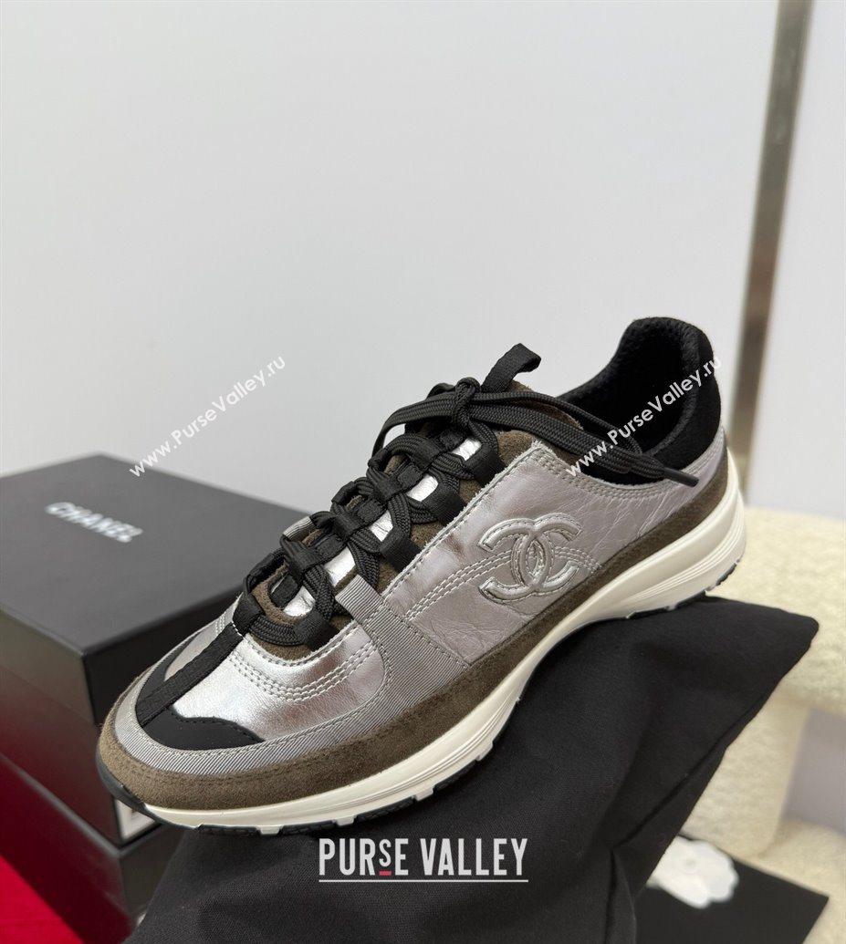 Chanel Laminated Calfskin Suede Sneakers Grey 2025 G46609 (SS-250901044)