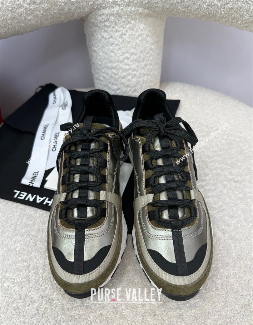 Chanel Laminated Calfskin Suede Sneakers Green 2025 G46609 (SS-250901048)