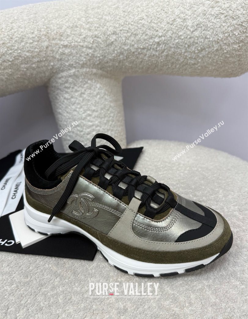 Chanel Laminated Calfskin Suede Sneakers Green 2025 G46609 (SS-250901048)