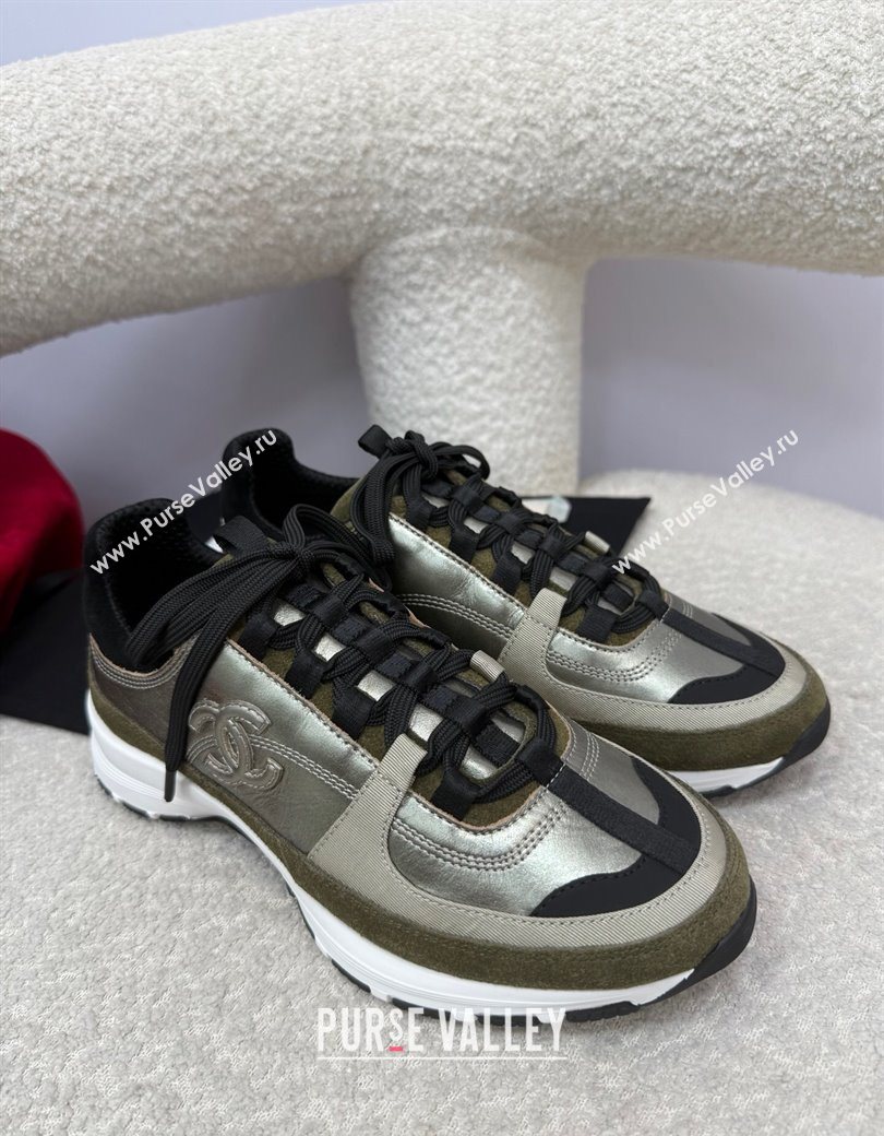 Chanel Laminated Calfskin Suede Sneakers Green 2025 G46609 (SS-250901048)