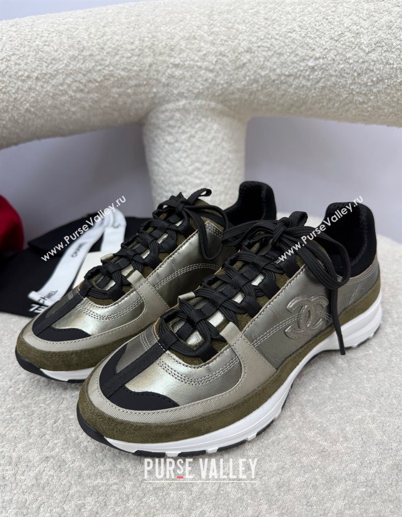 Chanel Laminated Calfskin Suede Sneakers Green 2025 G46609 (SS-250901048)