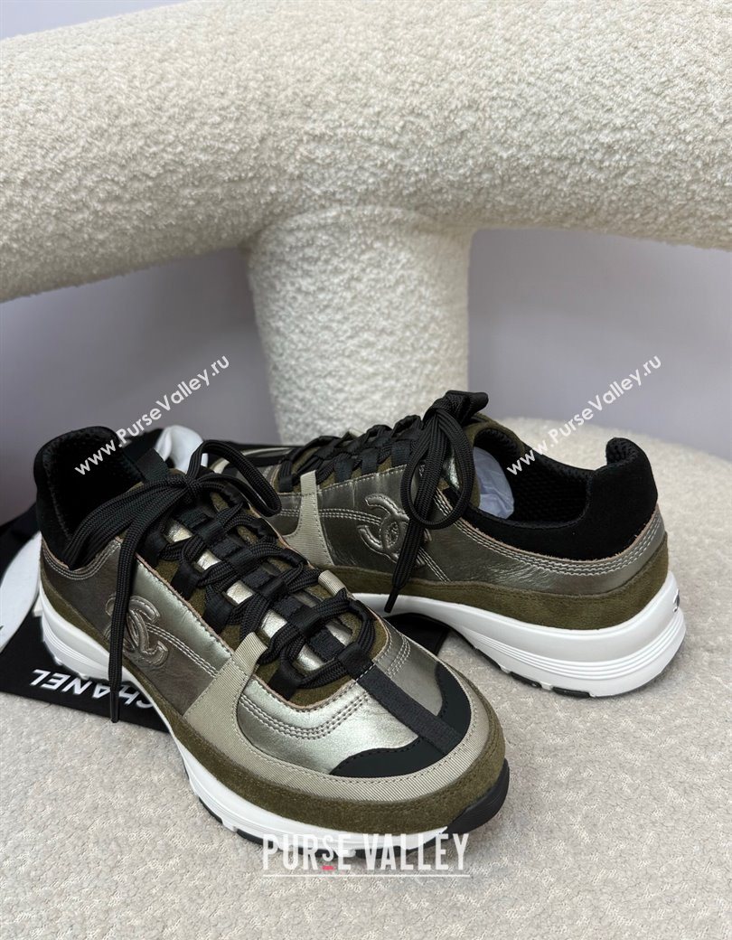 Chanel Laminated Calfskin Suede Sneakers Green 2025 G46609 (SS-250901048)