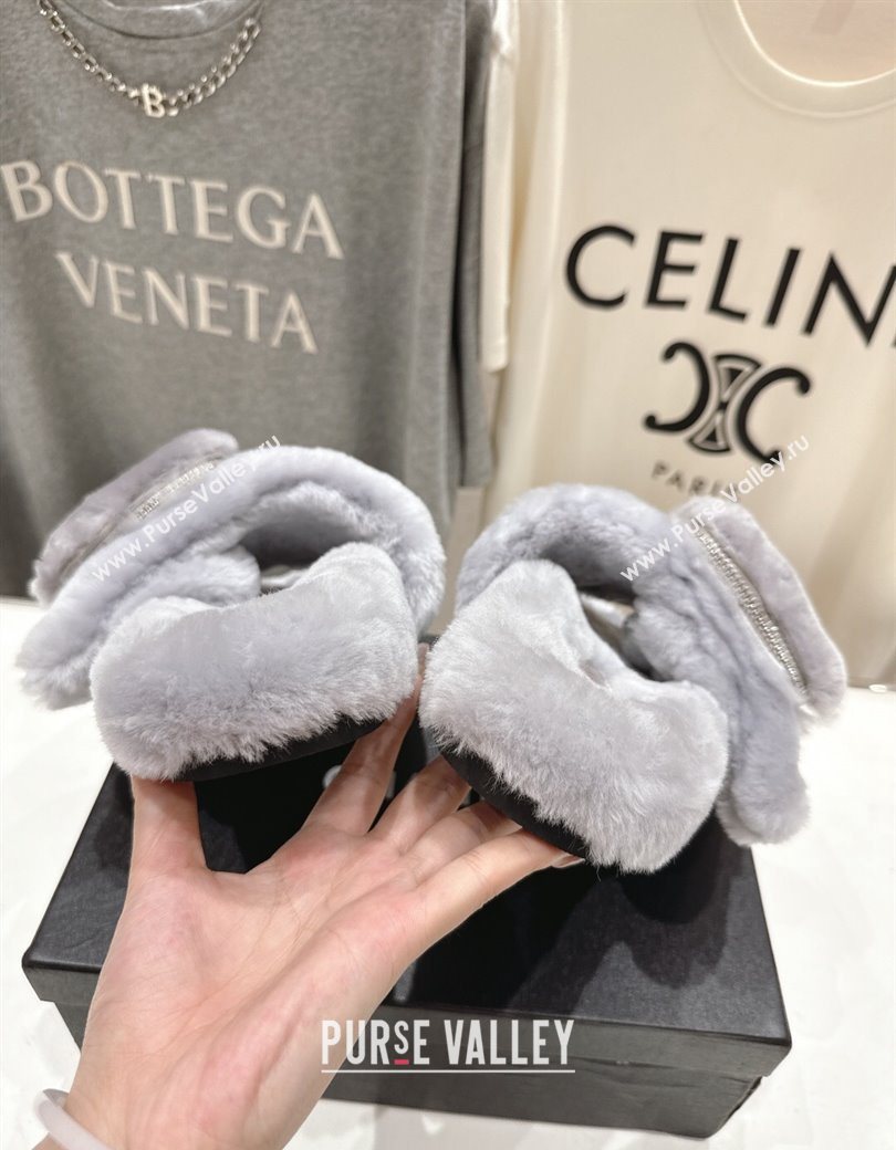 Chanel Wool Flat Slides Sandal with Zip Pouch Grey2 2025 CH090112 (MD-250901122)