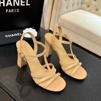 Chanel Lambskin Heel Sandals Beige 2025 CH090113 (MD-250901123)