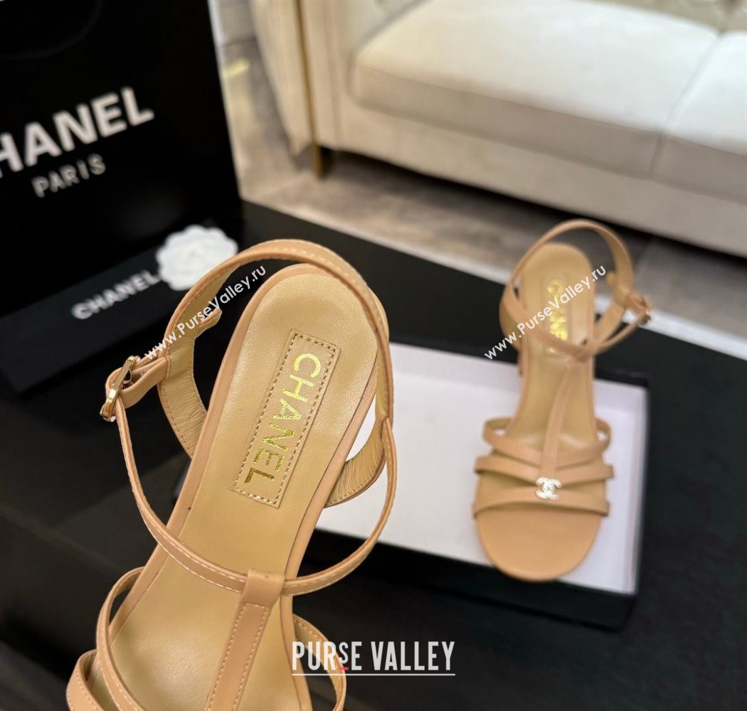Chanel Lambskin Heel Sandals Beige 2025 CH090113 (MD-250901123)