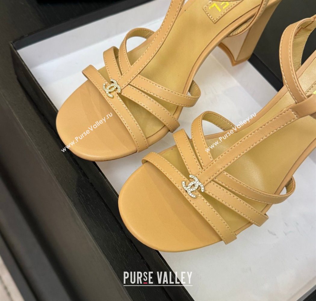 Chanel Lambskin Heel Sandals Beige 2025 CH090113 (MD-250901123)