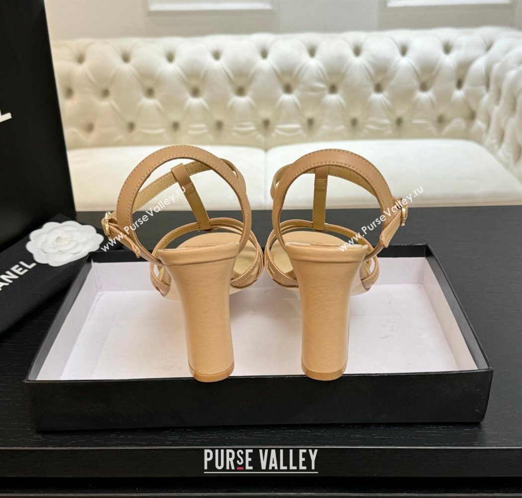 Chanel Lambskin Heel Sandals Beige 2025 CH090113 (MD-250901123)