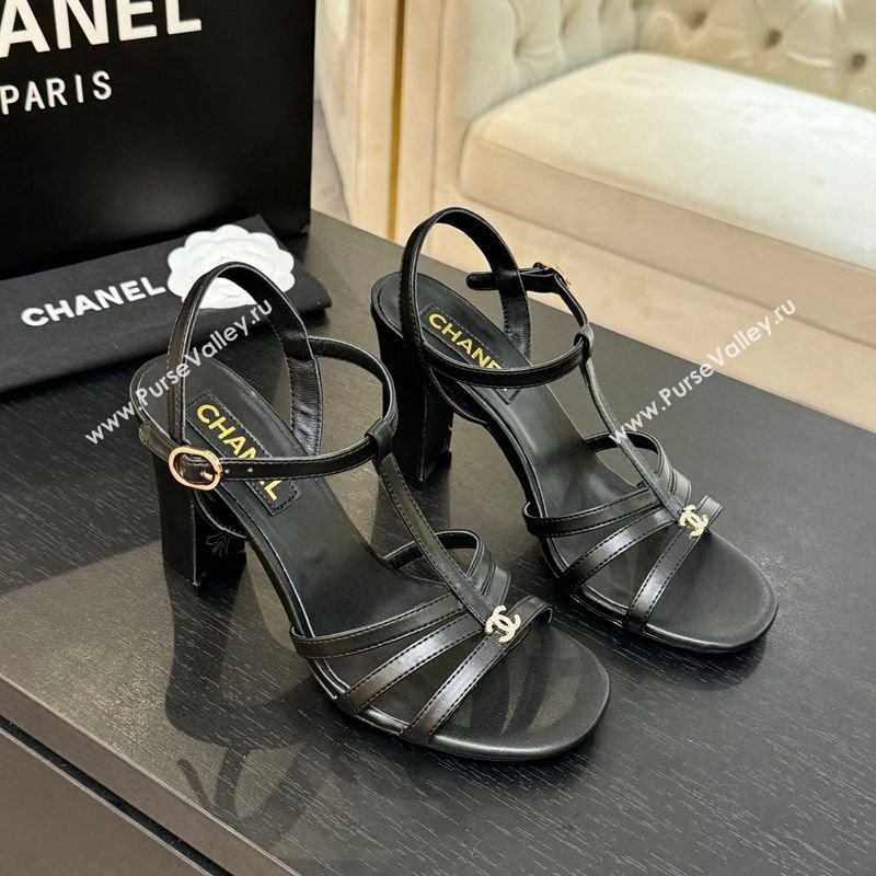 Chanel Lambskin Heel Sandals Black 2025 CH090113 (MD-250901127)